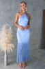 Vestido de Verano Elegante de Color Puro con Hombros Descubiertos y Flecos, Ajustado a la Cadera, Moda Transfronteriza Europea y Americana para Mujer 68793