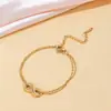 Pulsera Cruzada Europea y Americana de Corazón Caliente con Forma de Corazón Personalizada Hip-hop Simple Moda Pulsera de Cadena Versátil Pulsera Tendencia