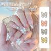 Luz de luxo internet celebridade olho de gato borboleta unhas jóias tridimensionais Super Flash liga zircão Diamante-embutido oco diy acessórios do prego