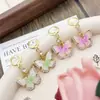 Brincos de Borboleta de Cristal Estilo Novo Primavera e Verão Pequenos Frescos Nicho Luxo Leve Design Versátil Brincos Brincos da Moda