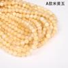 Grado A Jade Beige Cuentas Redondas Piedra Natural Cuentas Sueltas Joyería Accesorios DIY Accesorios para Pulseras Jade Blanco Hueso Cuentas Sueltas Cuentas de Hilo