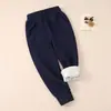 Fábrica de Marca Dropshipping Sudadera de Forro Polar para Niños Pantalones Largos para Niños Pantalones de Chándal de Forro Polar Otoño e Invierno Pantalones Jogger Pantalones Casuales