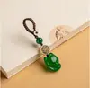Colgante Cadena para Teléfono Móvil Zorro de Ágata Natural Colgante de Ágata Calcedonia Tejido a Mano DIY Colgante para Llave de Teléfono Móvil