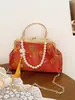Bolso con Textura de Concha Bordado Estilo Nacional Modelo Nuevo 2026, Bolso de Mano Elegante y Versátil con Cadena, Bolso de Noche Popular