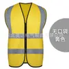 Chaleco reflectante, chaleco fluorescente de seguridad para proyectos de construcción, chaleco reflectante multibolsillos para uso en servicio, saneamiento y sitio de construcción