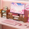 Soporte para Monitor de Computadora, Soporte para Dormitorio Estudiantil, Habitación de E-sports, Estación de Trabajo de Oficina, Multifuncional con Cajón de Almacenamiento y Estante Organizador