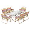 Traje de Mesa y Sillas Arcoíris para Exteriores Plegable Portátil Silla Kermit Camping Picnic Impermeable Resistente al Desgaste Aluminio Aleación Suministros