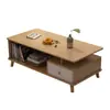 Sala de estar simple moderno nórdico patas de madera maciza mesa de centro casa de alquiler apartamento pequeño hogar mesa de té pequeña balcón mesa cuadrada