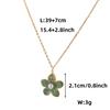 Flor de Perla Francesa Acero Titanio Colgante DIY Joyería de Acero Inoxidable Hoja de Arce Redonda para Mujer Colgante Collar Hoja de Loto