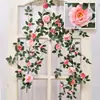 Enredadera de Rosas Simulada de Alta Gama, Enredadera Artificial de Flores Estilo Jardín, Arco de Pared, Envoltura para Tuberías Colgantes, Enredadera Decorativa para Cubrir y Decorar
