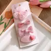 Pinza BB azul dulce versátil estilo coreano para flequillo de niñas, pinza lateral para el pelo con lazo de cuadros, pasador y accesorio para el pelo para niños