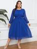 Tiro Real Vestido para Mujer Tallas Grandes Elegante Exportación Europea y Americana Transfronterizo Amazon Chifón Cintura Gorda Vestido MM para Mujeres