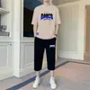 Camiseta Juvenil de Nuevo Estilo para Verano de Manga Corta para Estudiantes de Secundaria Niños Conjunto Deportivo Casual de Moda Conjunto de Dos Piezas