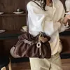 Bolso de axila vintage de gamuza de alta gama transfronterizo para mujer, nuevo bolso de hombro relajado plisado versátil 2026