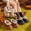 Pantuflas de Algodón para Mujer en Otoño e Invierno para Interiores Suela Gruesa Antideslizantes Uso en Oficina y Hogar Moda de Pantuflas de Algodón Felpudo para Hombre con Tacón