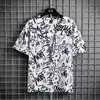 Camiseta de Manga Corta de Verano Vanex para Hombre, Marca de Moda, Corte Holgado, Cuello Redondo, Estampado Completo Creativo, Manga Media