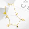 Explotaciones transfronterizas lujo ligero Alto sentido flor de cuatro hojas Cascabel tobillera moda femenina no se decolora titanio acero joyería para el pie venta al por mayor