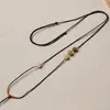 Cordón Trenzado a Mano Puro Cadena para Clavícula, Cuerda Trenzada de Jade Jadeíta Hetian, Cuerda de Collar Sencilla, Cordón Elegante para Colgante, Versátil
