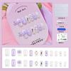 Manicura de Uñas Air Soft 24 Piezas Parche de Uñas Lazo Morado Infantil Jardín Suave Usable