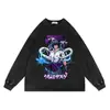 Sudadera Redonda Pesada Lavada Cepillada Antigua 300g Anime Naruto Oscuro Retro Americano Camiseta de Manga Larga