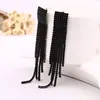 Brincos de borla de diamante de joalheria europeia e americana, brincos de joia de strass com temperamento da moda coreana E015