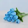 Decoração Floral de Tulipas Artificiais em Material PU Personalizado, Vegetação Semi-Artesanal para Mesa de Escritório, Tulipas Festivas