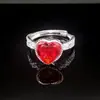Anillo de Plata S925 con Forma de Corazón Dulce, Corte Flor de Hielo de Diamante de Alto Carbono, Anillo Unisex de Diamante de Alta Calidad para Uso Diario