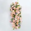 Conjunto de Parede de Flores Artificiais Transfronteiriça e Arranjo de Mesa para Decoração de Fundo de Corredor de Casamento, Flores para Decoração de Eventos de Banquete em Hotel