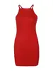 2024 Nuevo estilo transfronterizo europeo y americano Vestido de cadera de punto acanalado de hombro con cuello redondo transfronterizo europeo y americano en stock