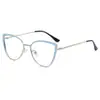 Marco de gafas de acero inoxidable 803 nuevo anti-luz azul moda ojo de gato dos colores decoración ocular se puede equipar con lente plano para miopía