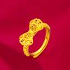 Moda para mujer de oro arena de Vietnam nuevo anillo de lazo Anillo abierto para mujer con chorro de arena esmerilado al por mayor