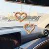 Cadena de coche con incrustaciones de diamantes, colgante de amor, corazón completo con incrustaciones de diamantes, colgante decorativo para espejo retrovisor de coche, nuevo colgante de coche con incrustaciones de diamantes
