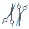 Novas Tesouras de Cabeleireiro Pretas e Azuis em Forma de A de 5,5 polegadas, Tesouras de Corte de Cabelo, Tesouras Planas, Tesouras para Franja, Tesouras Desbastadoras
