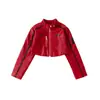 Ropa de Baile Jazz para Niñas Ropa de Baile Jazz para Niñas Chaqueta Coreana que Muestra el Ombligo Traje Grupo de Chicas Jazz Ropa para Actuación de Danza del Día de Año Nuevo Moderna y Genial