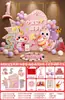 Montagem de Decoração para o Primeiro Aniversário de Menina, Itens para Criar Atmosfera, Cena de Decoração, Painel Kt para Menina, Roupa de Aniversário
