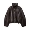 ZA AliExpress Más Vendido Comercio Exterior Transfronterizo Estilo Europeo y Americano Corte Holgado Moda Tendencia Chaqueta de Cuero