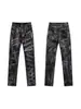 Nuevos Jeans para Hombre de Primavera y Otoño Estilo Retro Americano High Street Teñido por Salpicaduras Rasgados Ajustados, Pantalones de Mezclilla Elásticos Lavados y Desgastados de Moda