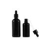 Botella de Aceite Esencial Negra 5-100ml Gotero de Vidrio para Líquidos Original Botella Dispensadora de Aceite Esencial Botella de Vidrio Opaca a la Luz de Materia Prima Negra