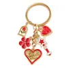 Série Dia dos Namorados Transfronteiriça Liga de Metal com Gotejamento Coração de Amor Rosa Chaveiro Pequena Bolsa de Fragrância Pingente Pequeno Pingente