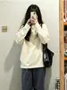 Camiseta holgada de manga larga de nicho para mujer, top versátil de color liso, básico de primavera y otoño de moda