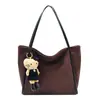 Bolso de Axila de Gran Capacidad Retro para Mujer 2025 Nuevo Bolso Tote de Gamuza Color Sólido Bolso de Hombro Casual para Viajes