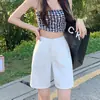 Shorts de mezclilla de cinco puntos para mujer Verano 2024 Nuevo Delgado Suelto Cintura alta Recto Pierna ancha Moderno Pantalón medio