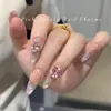 Decoraciones para Uñas con Zirconia Rosa Apilada de Diamante, Brillantes Sin Base, Forma de Huevo de Paloma, Cuadrado Grueso de Ángulo Recto, Accesorios para Uñas con Bola de Diamante
