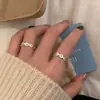 Anillo para Dedo Retro Europeo y Americano Espinela Azul Platino Diseño de Plata Refinado Alta Calidad Anillo para Mujer