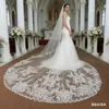Velo de Novia Europeo y Americano con un Toque de Lujo, Bordado Pesado con Perlas, Completamente Hecho a Mano, Velo Largo con Cola para Bodas