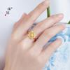 Tienda de oro con antigua canción francesa de oro y arena, rima, anillo de perlas de cuatro ruyi, ajustable, nuevo estilo nacional retro chino para mujeres
