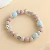 Pulseira de Cerâmica com Contas de Coelho de Desenho Animado Nicho Versátil Pequeno Fresco Pulseira de Cerâmica Jingdezhen Joias de Luxo Leve para Meninas