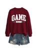 Amazon Outono e Inverno Nova Moda Vintage Fashionável Feminina Dia de Jogo Estrela Vazada Gola Redonda Cruzada Moletom Camada Base