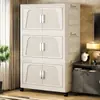 Armário de Armazenamento Espessado, Armário de Armazenamento Dobrável Doméstico, Guarda-Roupa de Quarto para Bebê, Armário de Armazenamento Móvel Multicamadas para Lanches e Brinquedos