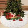 Decorações de Natal Mini Floco de Neve Dourado Prateado Saia de Árvore 40cm Tecido Xadrez Base de Árvore de Natal Decoração Suprimentos para Festa